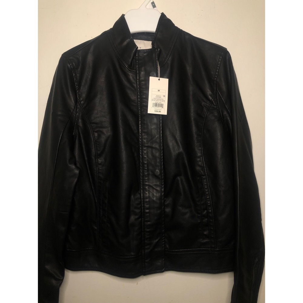 Black leather jacket